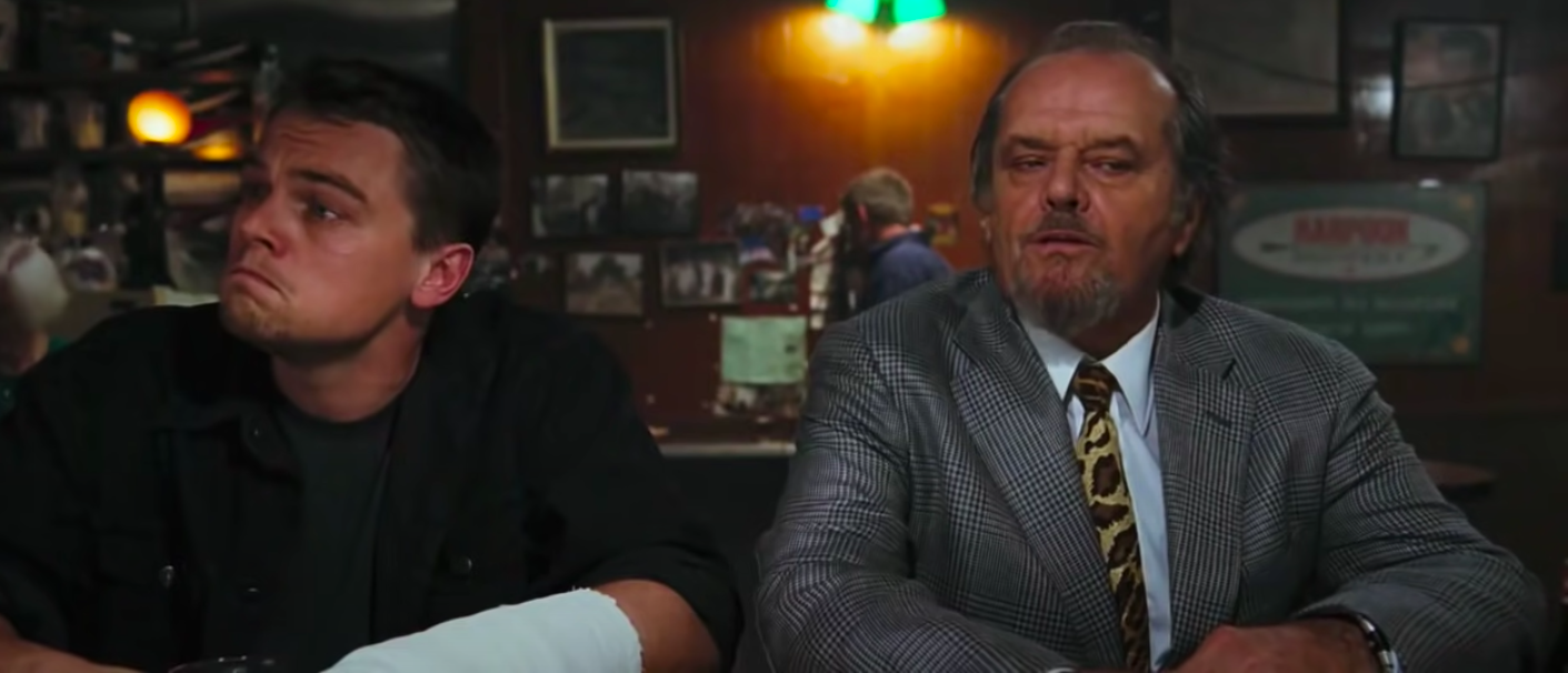 Leonardo DiCaprio and Jack Nicholson in The Departed