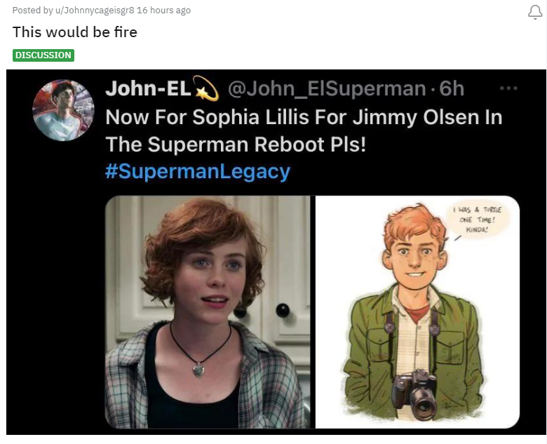 Jimmy Olsen Reddit post