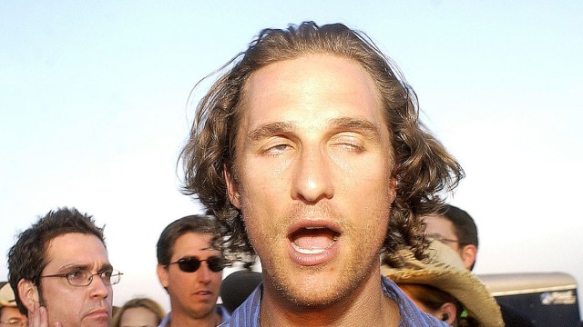Actor Matthew McConaughey attends the 10th anniversary screening party of Dazed and Confused May 31 in Austin, Texas. The party was held at the same location where the moon tower keg party scene from the movie was filmed.