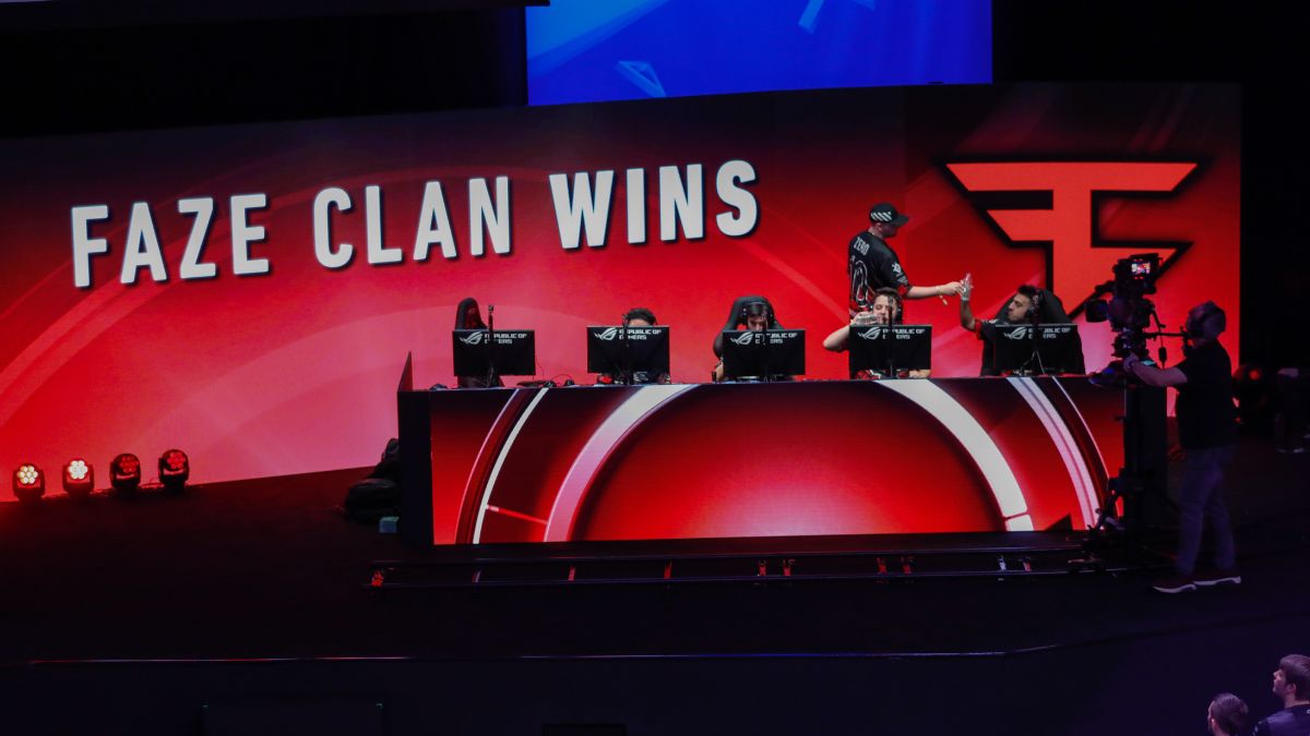 LONDON, ENGLAND - MAY 03: Faze Clan win their game in action during Esports Call Of Duty World League at Copper Box Arena on May 03, 2019 in London, England. 