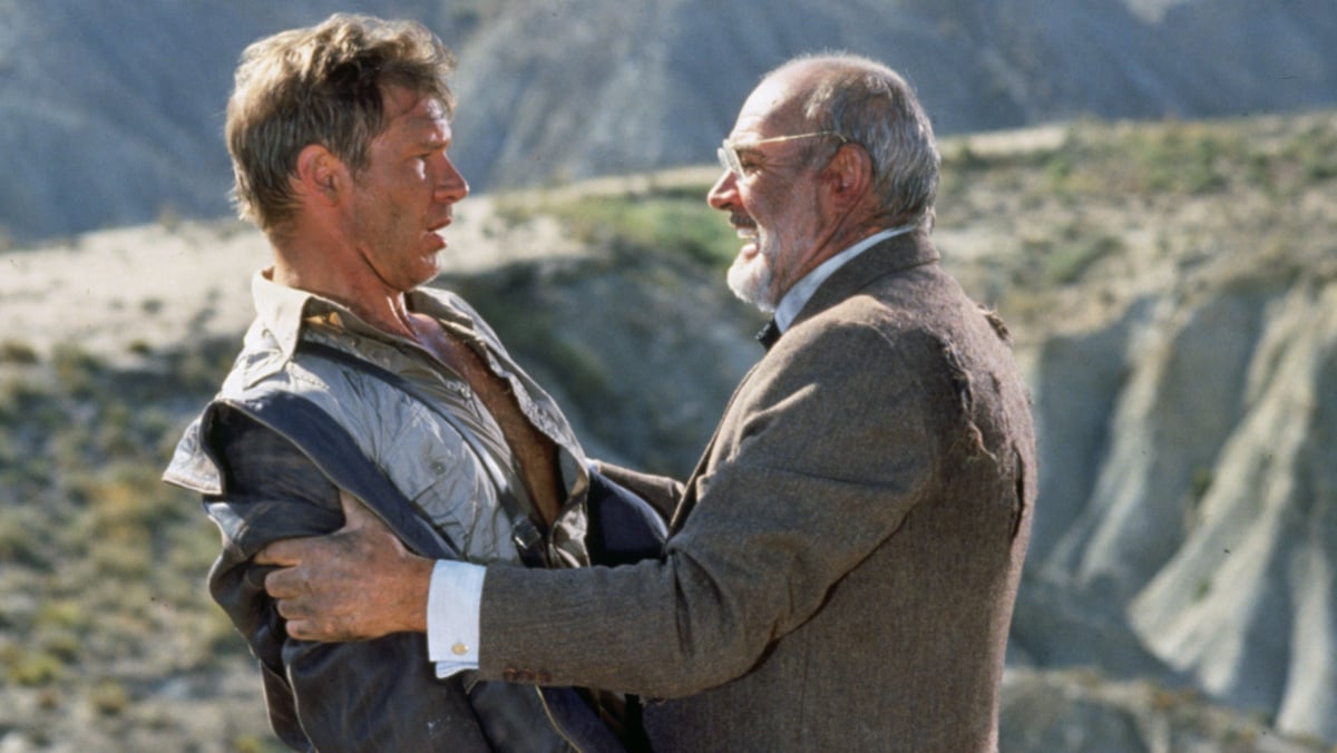 Harrison Ford as Indiana Jones and Sean Connery as Dr. Henry Jones Snr. in 'Indiana Jones and the Last Crusade'