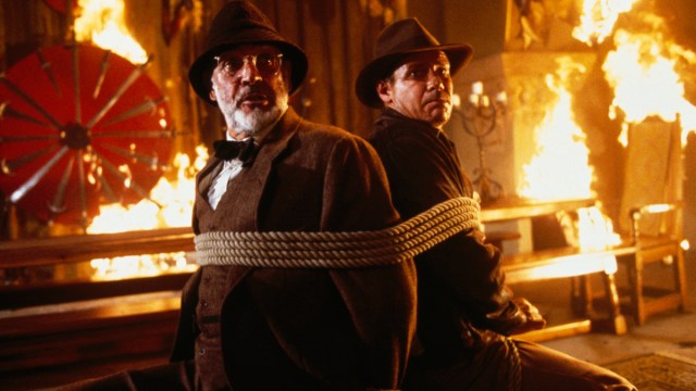 Harrison Ford as Indiana Jones and Sean Connery as Dr. Henry Jones Snr. in 'Indiana Jones and the Last Crusade'