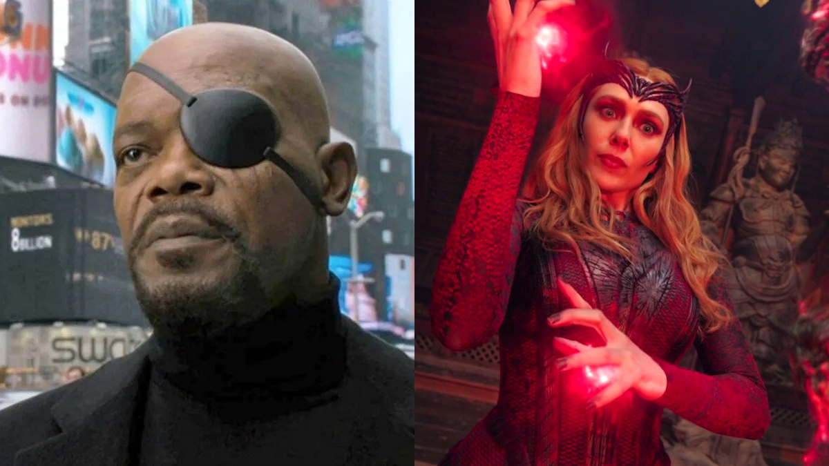 Samuel L. Jackson as Nick Fury/Elizabeth Olsen as Scarlet Witch