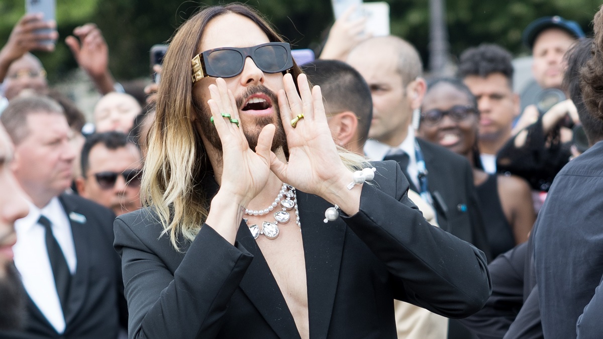 PARIS, FRANCE - JUNE 22: Jared Leto attends the Givenchy Menswear Spring/Summer 2024 show as part of Paris Fashion Week on June 22, 2023 in Paris, France.