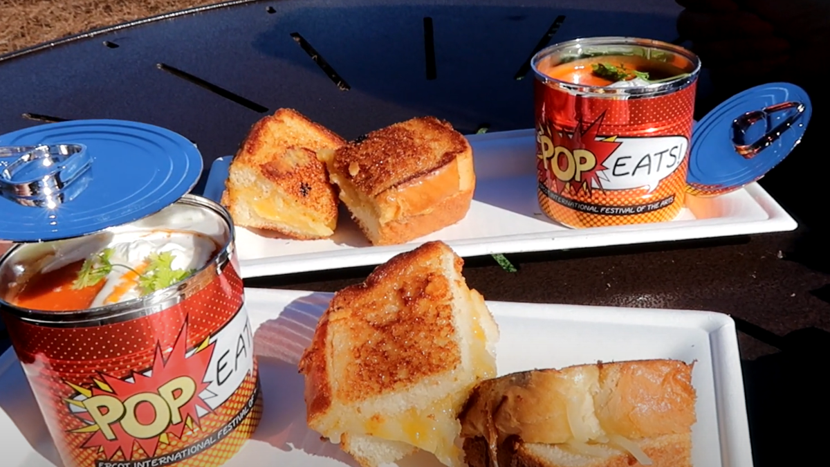 Grilled cheese sandwiches and tomato soup from EPCOT's Pop Eats restaurant