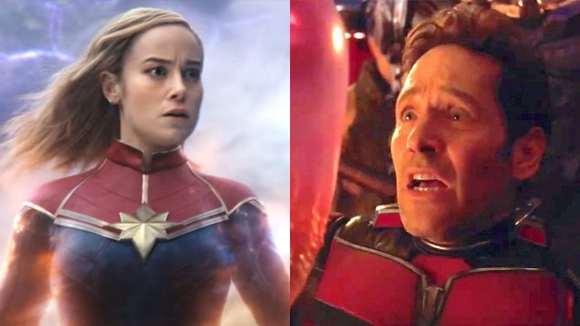 Brie Larson as Captain Marvel in 'The Marvels /Paul Rudd as Scott Lang in 'Ant-Man and the Wasp: Quantumania'