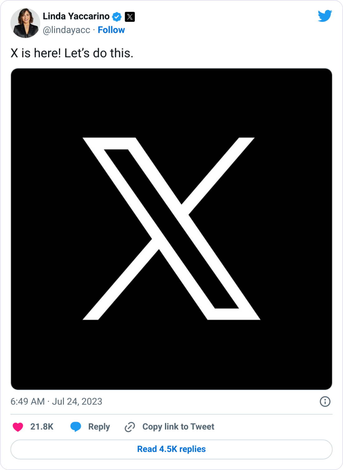 New X logo