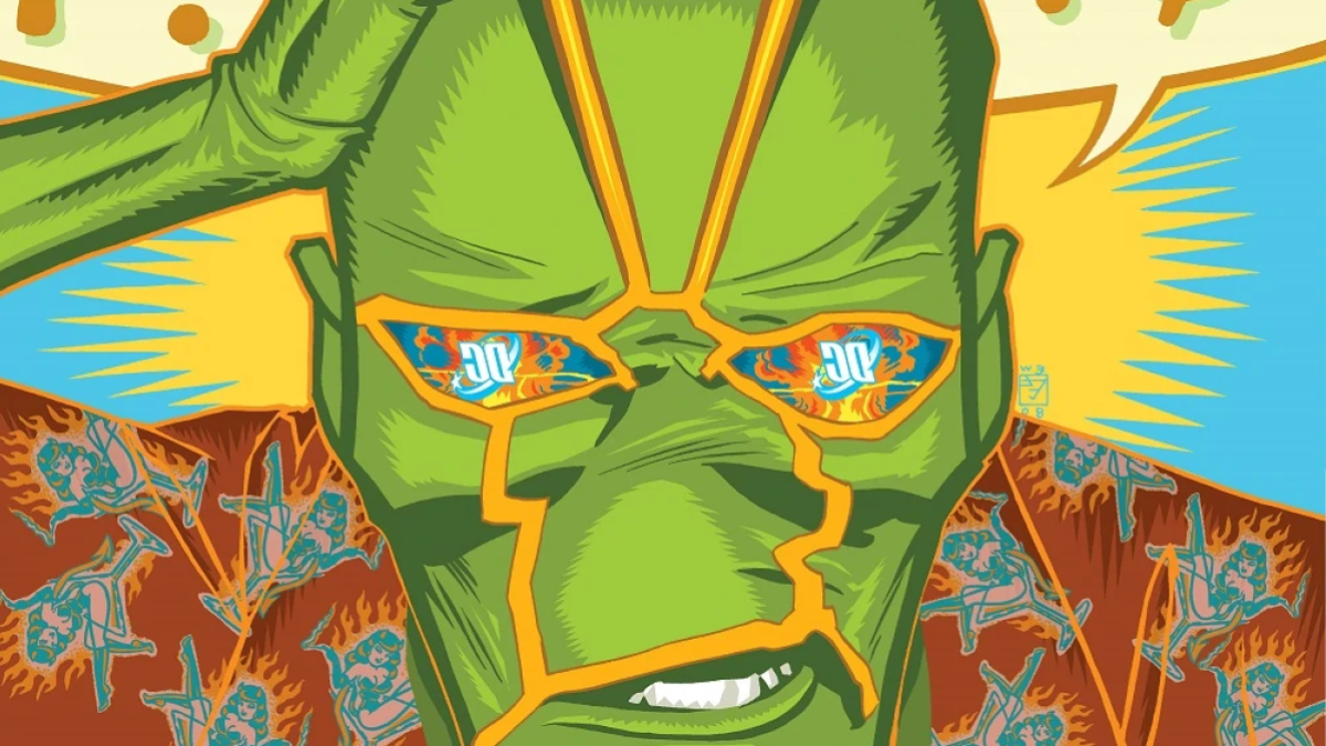 Ambush Bug in a Hawaiian shirt, holding his hand to his head