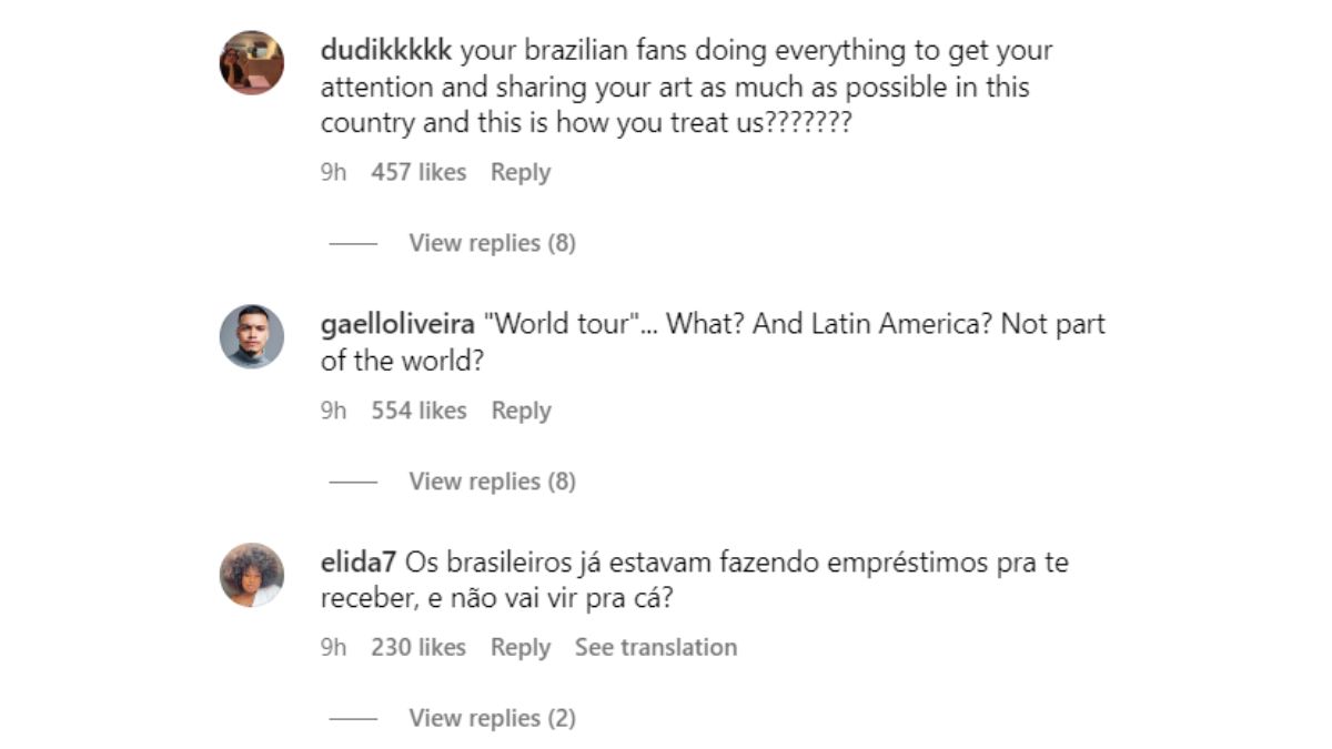 Screengrab from Beyoncé's Instagram comments.