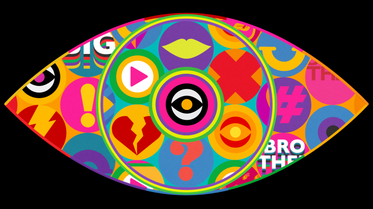 Colorful, minimalist style new eye for Big Brother UK 2023, with psychedelic colors