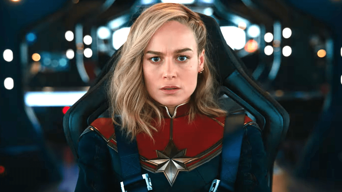 Captain Marvel looking concerned