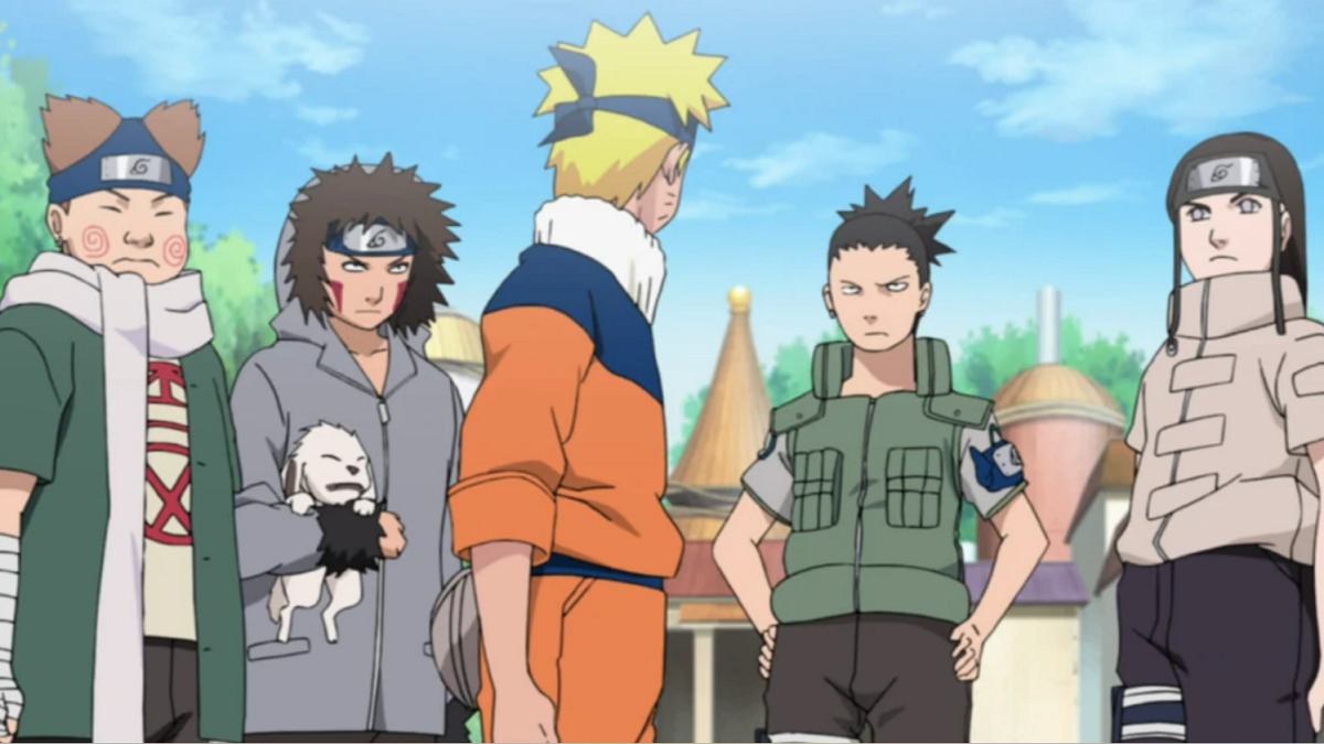 Choji, Kiba, Naruto, Shikamaru, Neji. Sasuke Recovery Team