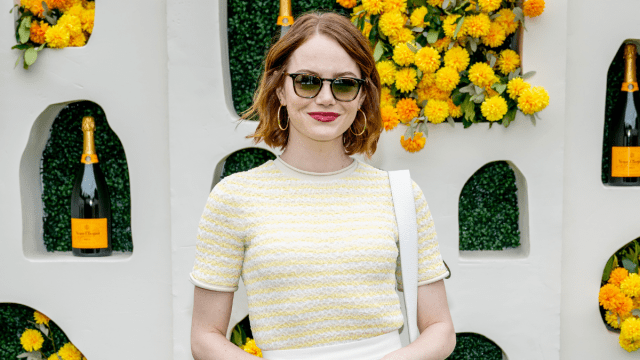 JERSEY CITY, NEW JERSEY - JUNE 03: Emma Stone attends the 2023 Veuve Clicquot Polo Classic at Liberty State Park on June 03, 2023 in Jersey City, New Jersey.