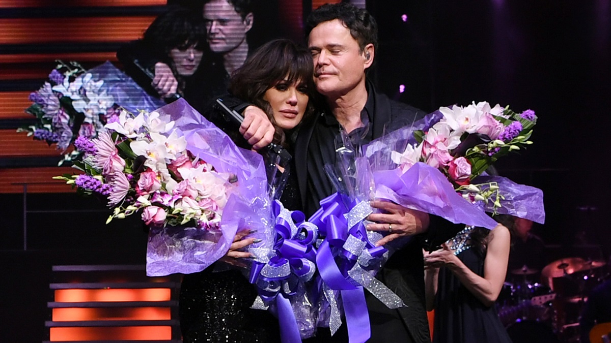 LAS VEGAS, NEVADA - NOVEMBER 16: Donny & Marie Osmond during their final performance at Flamingo Las Vegas on November 16, 2019 in Las Vegas, Nevada.