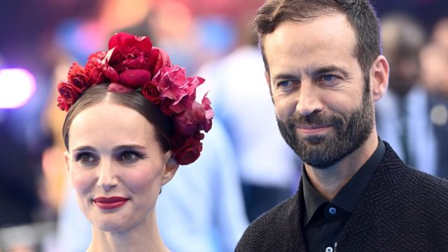 LONDON, ENGLAND - JULY 05: Natalie Portman and husband Benjamin Millepied attend the UK Gala screening of "Thor: Love and Thunder" on July 05, 2022 in London, England.