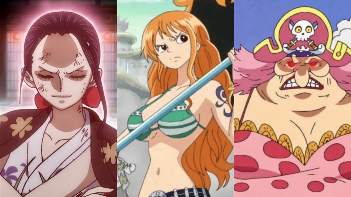 Female characters: Nico Robin, Nami, and Big Mom from the anime “One Piece”
