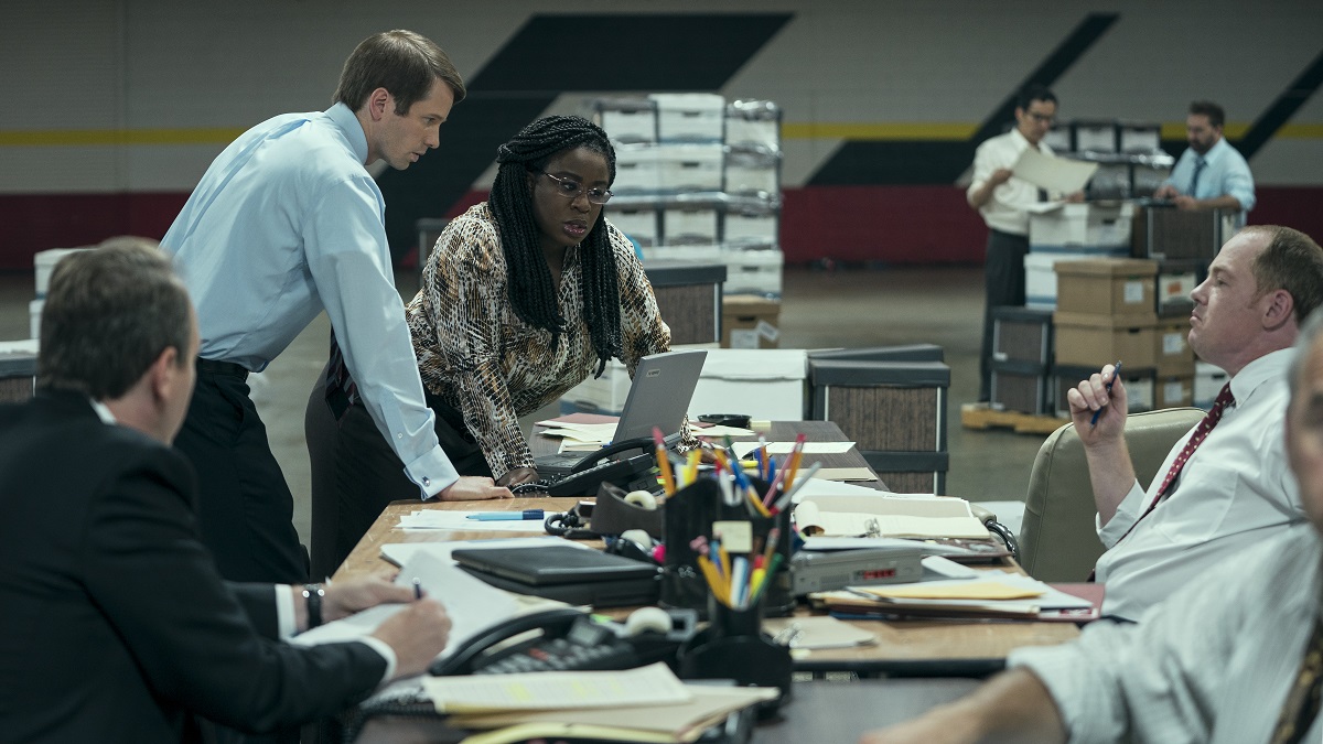 Painkiller. (L to R) Tyler Ritter as John Brownlee, Uzo Aduba as Edie in episode 105 of Painkiller. 