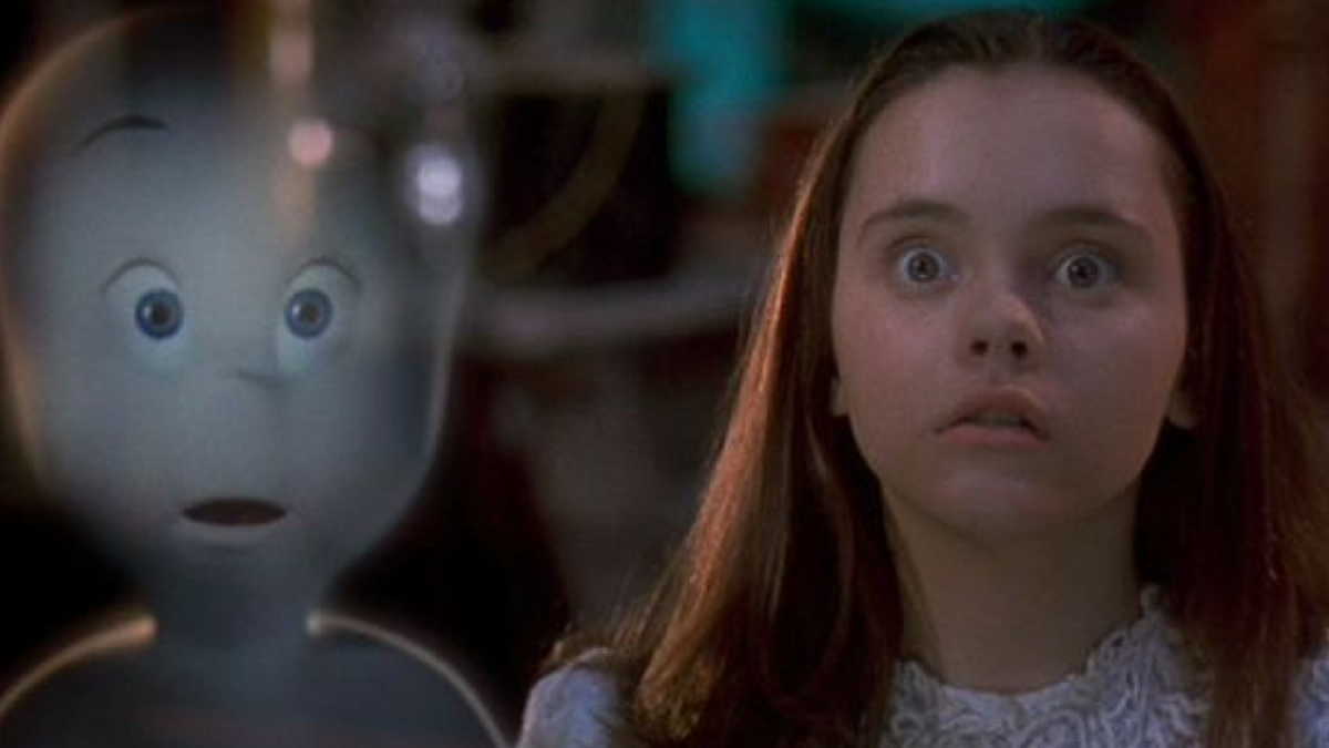 Christina Ricci and Casper looking startled