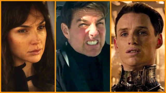 Gal Gadot in 'Heart of Stone'/Tom Cruise in 'Mission: Impossible Dead Reckoning Part One'/Eddie Redmayne in 'Jupiter Ascending'