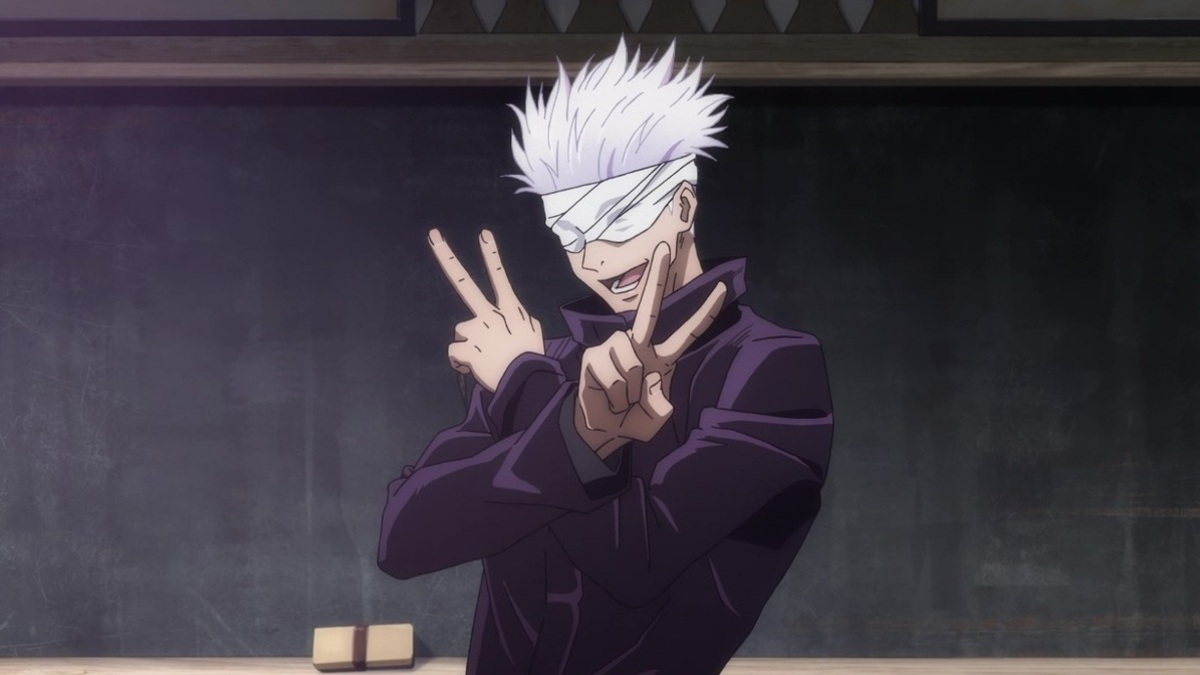 Gojo Satoru double peace sign