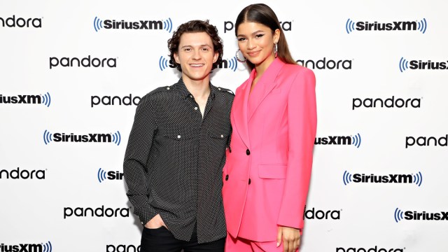 NEW YORK, NEW YORK - DECEMBER 10: Tom Holland and Zendaya attend SiriusXM's Town Hall with the cast of Spider-Man: No Way Home on December 10, 2021 in New York City.