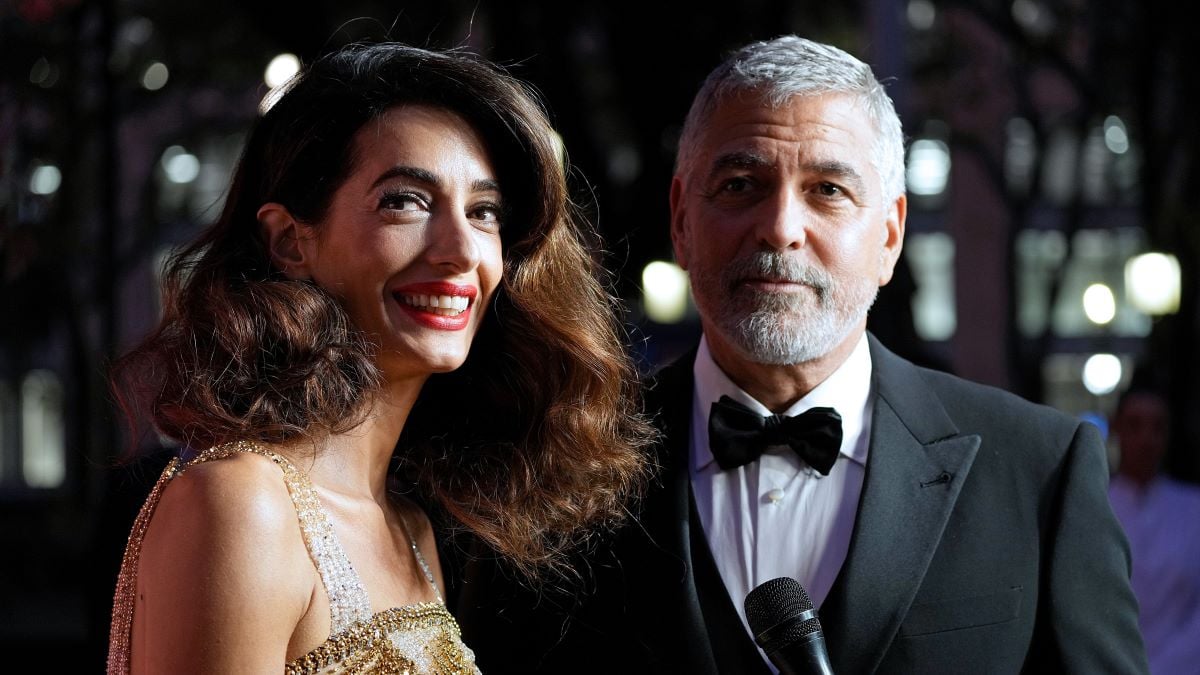 Amal Clooney and George Clooney attend the Clooney Foundation For Justice Inaugural Albie Awards at New York Public Library on September 29, 2022 in New York City. (Photo by Kevin Mazur/Getty Images for Albie Awards)