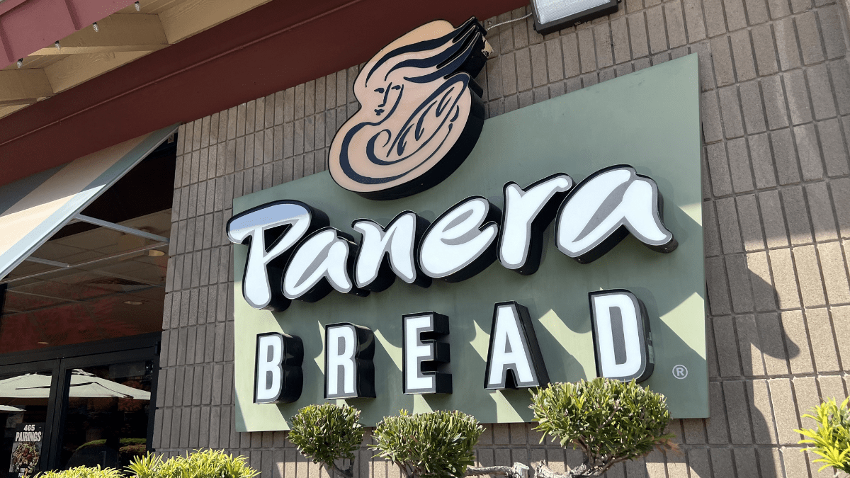 Panera Bread sign on a building