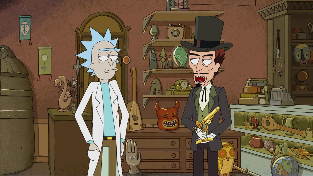 Rick and Mister Needful on 'Rick and Morty'