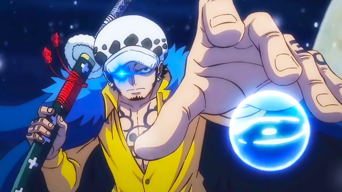 Screengrab of Trafalgar Law using his devil fruit in Wano, One Piece