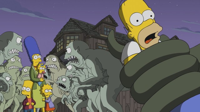 The Simpsons family are terrorized by alien body snatchers in 'Treehouse of Horror XXIX.'