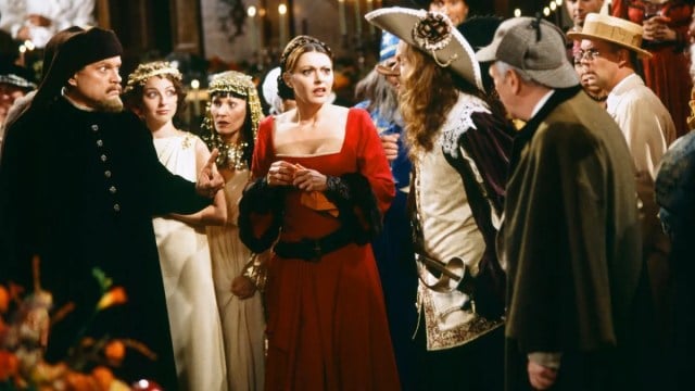 A bombshell is dropped at Niles' Halloween party in 'Frasier.'