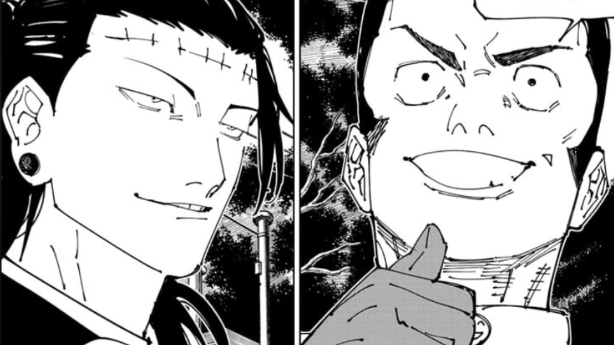 Kenjaku and Takaba in chapter 239 of Jujutsu Kaisen.