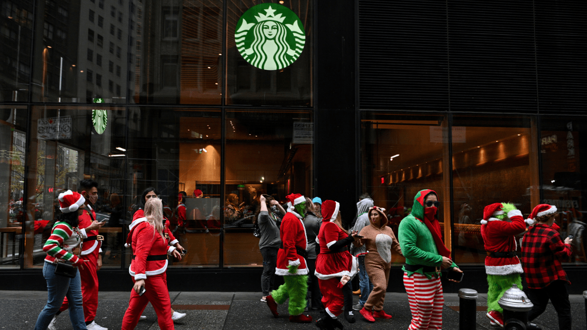 Starbucks during the holidays