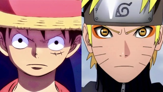 A split image of Luffy from anime protagonists ‘One Piece’ and Naruto from ‘Naruto Shippuden’