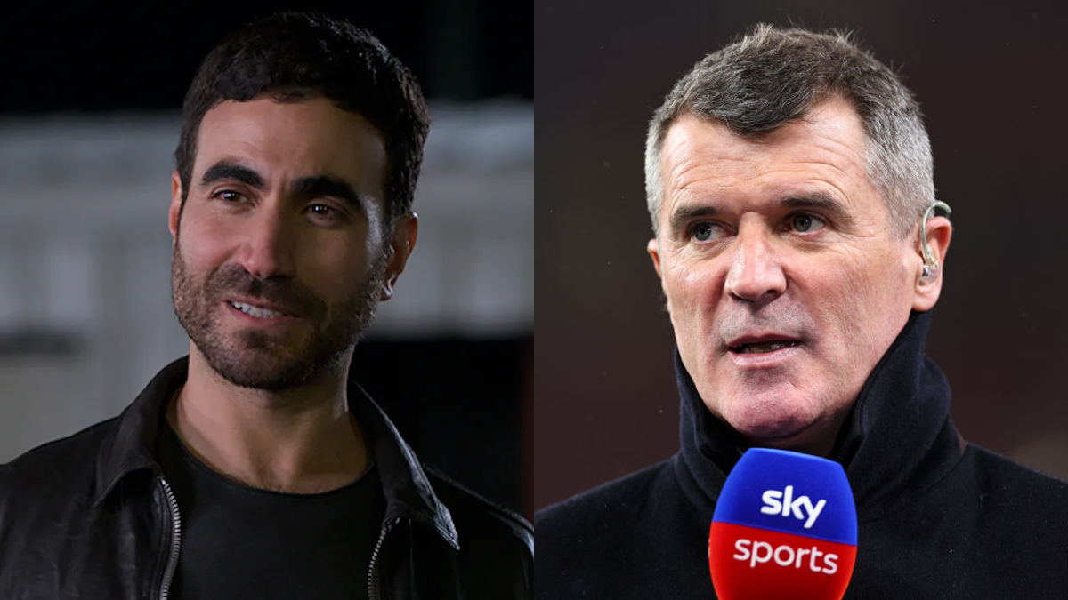 Brett Goldstein as Roy Kent in 'Ted Lasso,' and Roy Keane