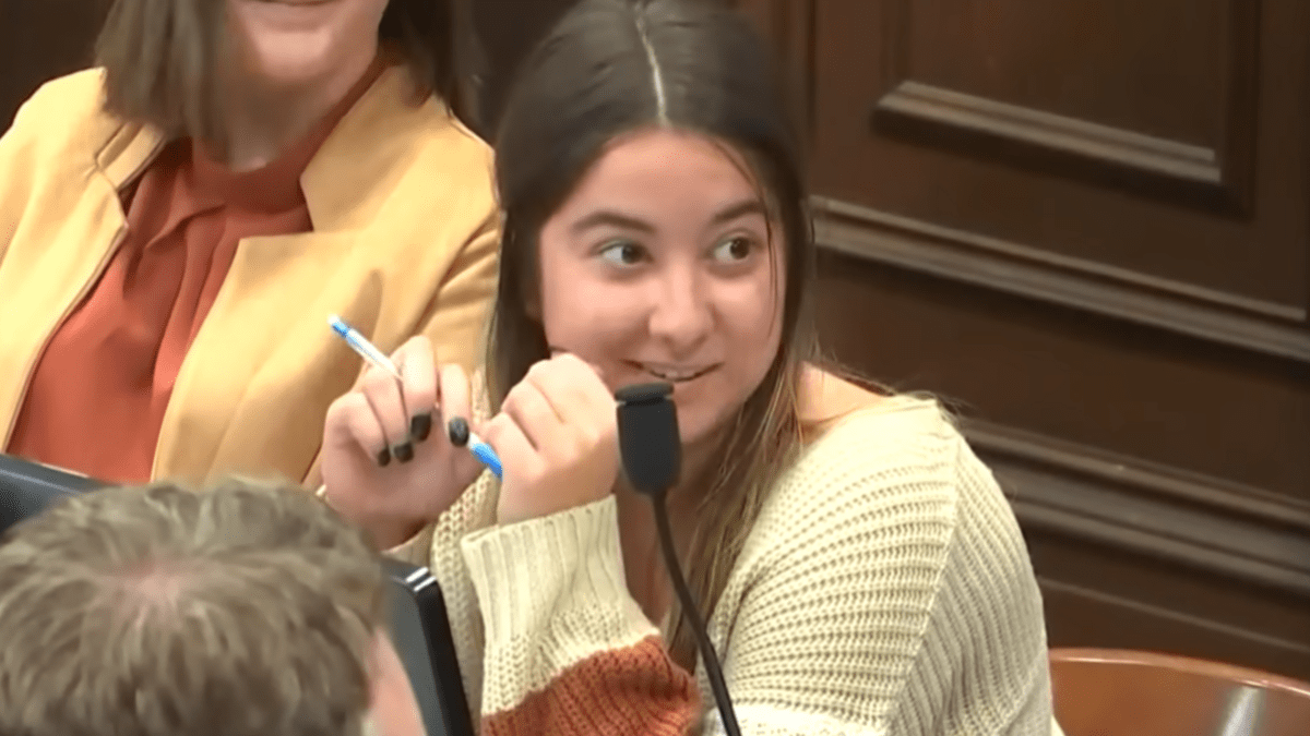 Sydney Powell in court during English teacher's testimony