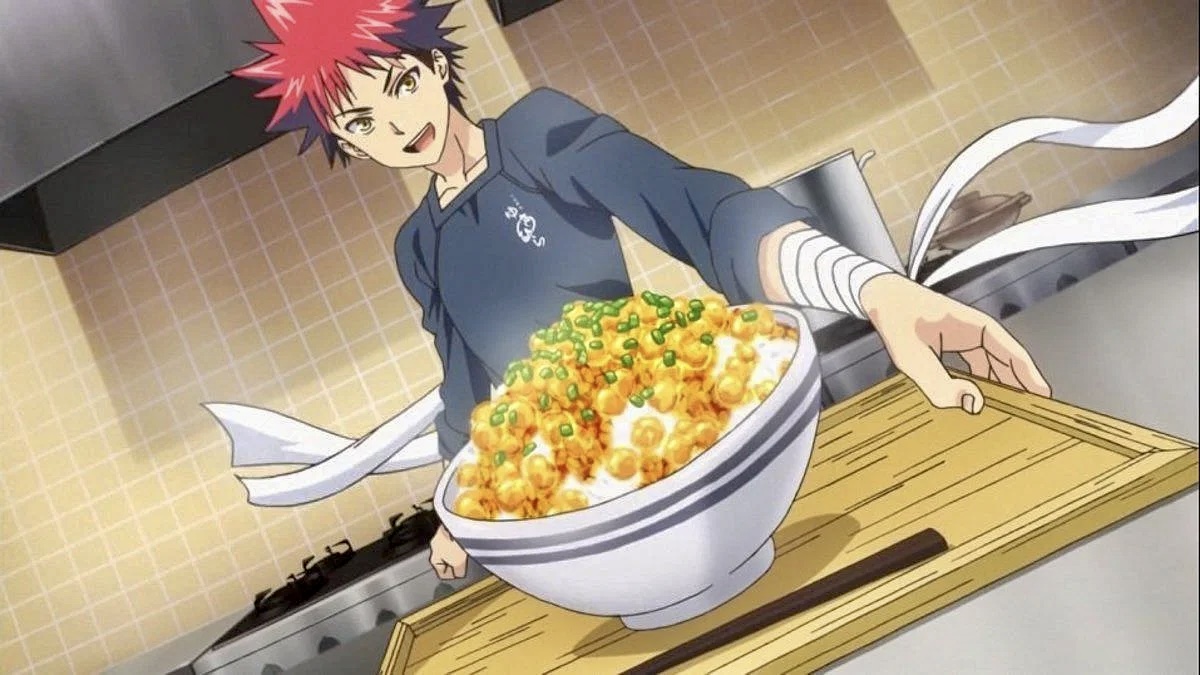 Yukihira Soma presenting a dish in the anime ‘Food Wars’