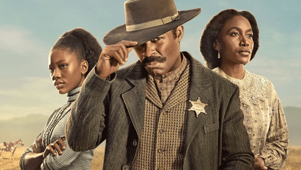 Promotional photo of the main cast of 'Lawmen: Bass Reeves'