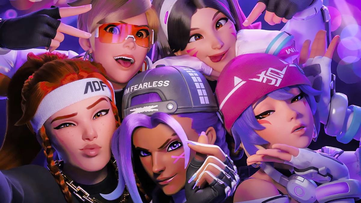 LE SSERAFIM skins on Overwatch with Sombra, Brigitte, Kiriko, Dva and Tracer