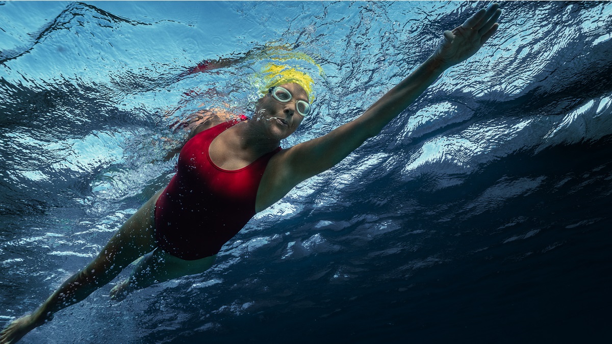 NYAD. Annette Bening as Diana Nyad in NYAD.