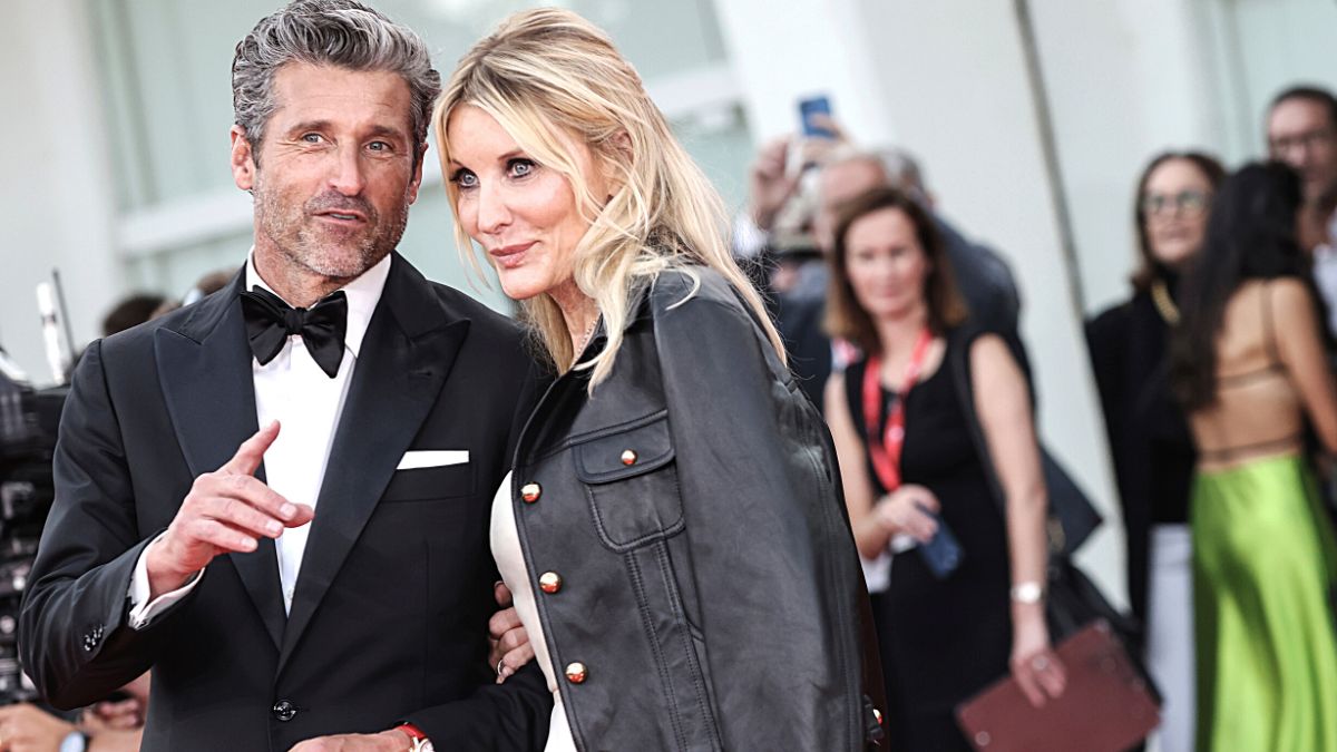 VENICE, ITALY - AUGUST 31: Patrick Dempsey and Jillian Fink attend a red carpet for the movie "Ferrari" at the 80th Venice International Film Festival on August 31, 2023 in Venice, Italy.