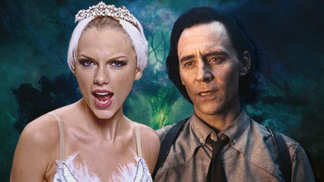 Photo montage of Taylor Swift's 'Shake it Off' music video and the season finale of 'Loki'.