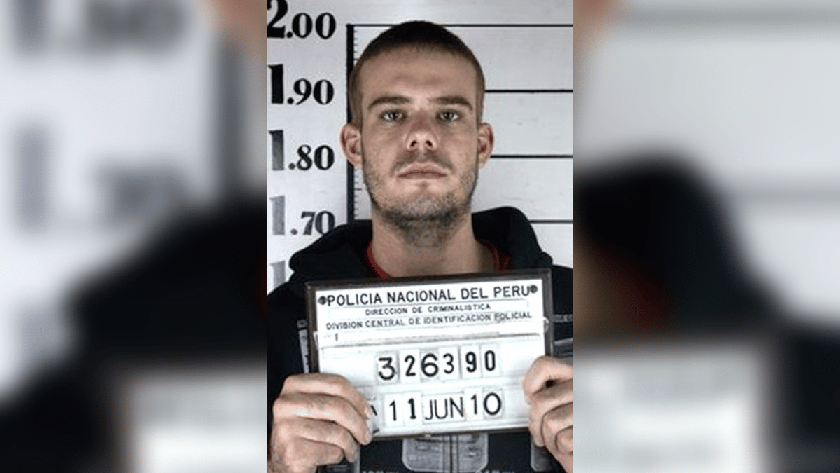 Dutch convicted murderer Joran van der Sloot in a mug shot following his arrest in Lima, Peru, 11th June 2010.