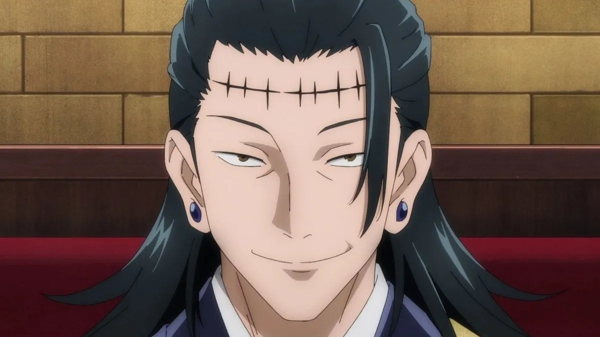 Kenjaku smiling in season 1 of 'Jujutsu Kaisen'.