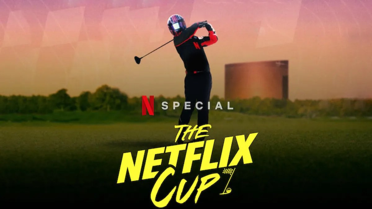 'The Netflix Cup' logo with a silhouette of a golfer