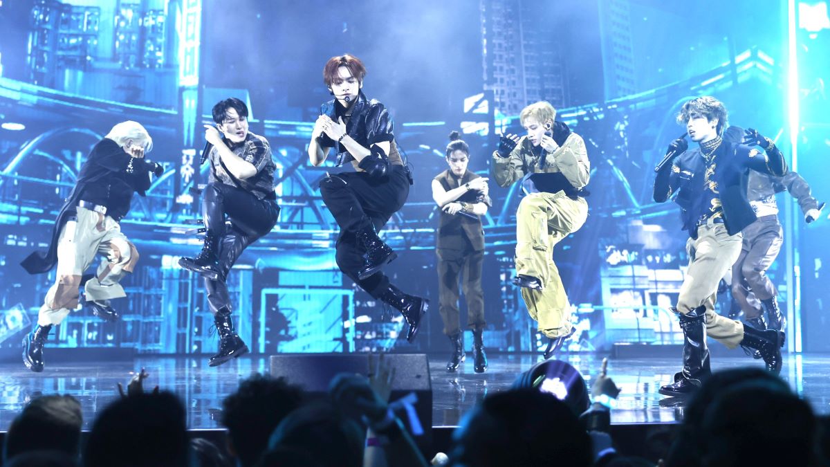 Stray Kids performs onstage during the 2023 MTV Video Music Awards at Prudential Center on September 12, 2023 in Newark, New Jersey. (Photo by Jason Kempin/Getty Images for MTV)