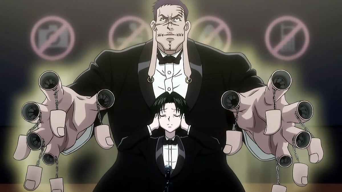 Feitan and Franklin from the Phantom Troupe in the Yorknew City arc of Hunter x Hunter
