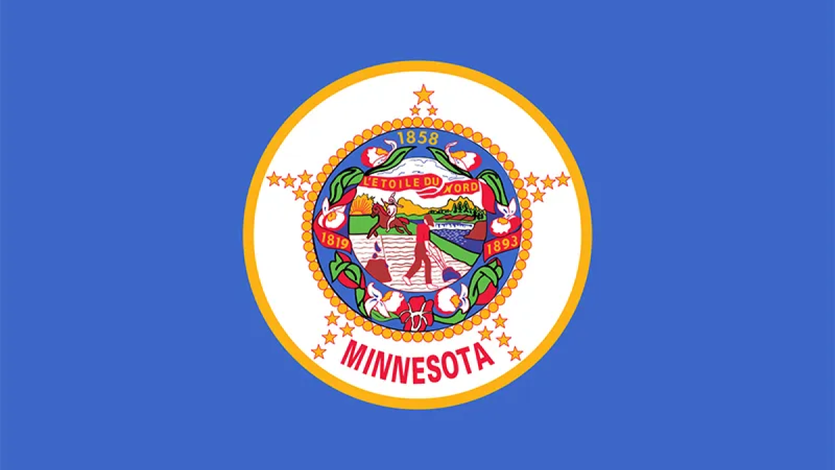 The outdated Minnesota state flag.