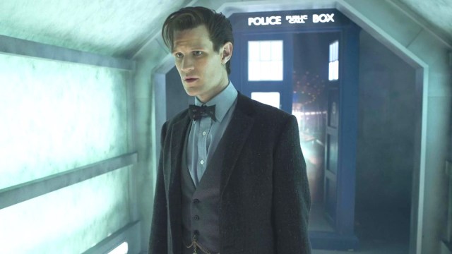 A serious-looking Eleventh Doctor (Matt Smith) in his final story, The Time of the Doctor.