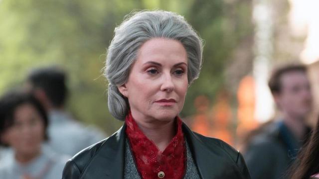 Megan Mullally as Alecto/Mrs. Dodds in episode 1 of 'Percy Jackson and the Olympians.'
